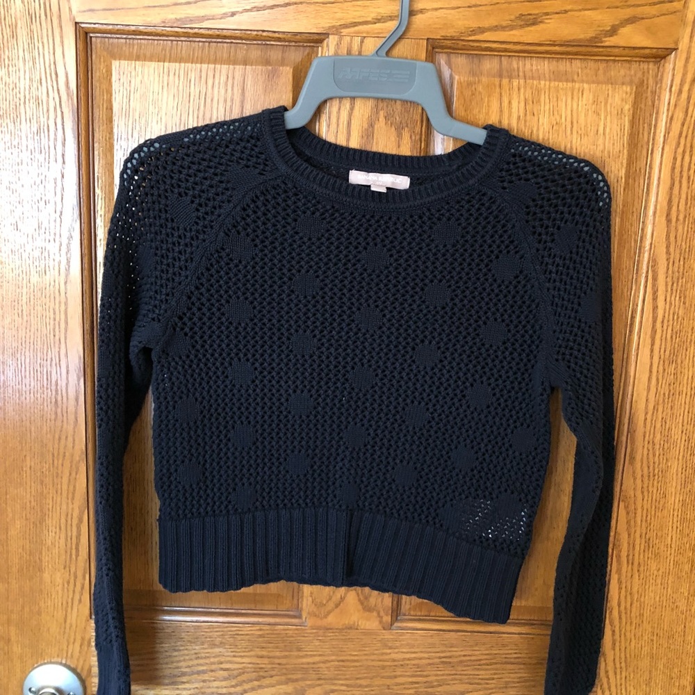 Banana republic, navy blue Cotton sweater, cropped